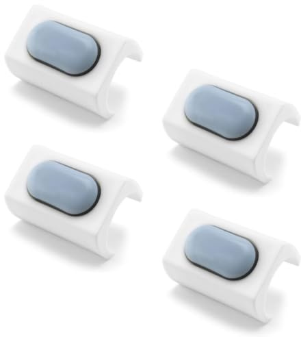 GLEITGUT Klemmgleiter für Freischwinger 4 Stück Teflongleiter für Rundrohr 23-27,7 mm mit Dorn Weiss Schwingstuhl