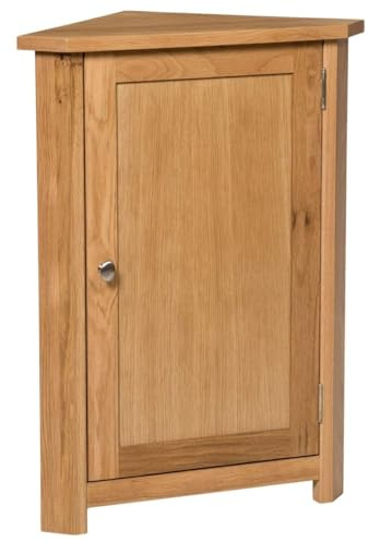 Hallowood Furniture Waverly Oak Wood Small Corner Cabinets for Living Room
