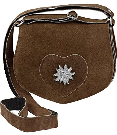 Harrys-Collection Damen mini Trachtentasche mit Edelweiß, Farben:Cognac