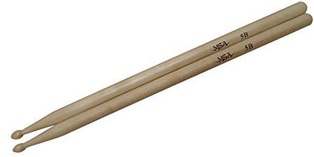 1 Paar 5B DRUMSTICKS — SCHLAGZEUGSTÖCKE — AHORN — HOLZKOPF — TROMMELSTÖCKE — MSA — STICKS 5B natur