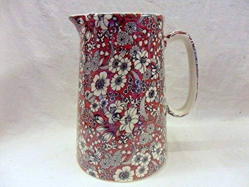 Red Valensia Chintz 4 Pint jug Pitcher by Heron Cross Pottery.