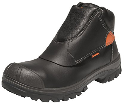 Emma Safety Footwear -D-XD Black S3 HI Metalworkers Safety Shoe Flame Retardent Velcro Closing PU/SRC - Vulcanus, D 48 EU / 13 UK