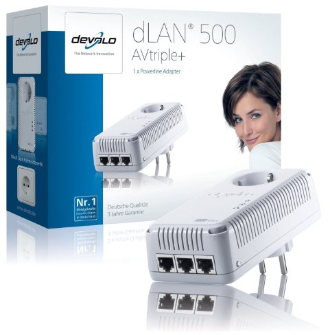 Devolo dLAN 500 AVtriple+ Kit d'installation de réseau domestique Courant porteur en ligne (Import Allemagne)