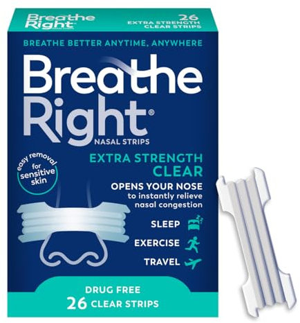 Breathe Right Extra Clear for Sensitive Skin, 26 Count