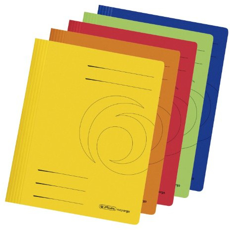 Herlitz 11037181 Schnellhefter A4 Karton gefaltet farbig sortiert 10er Packung