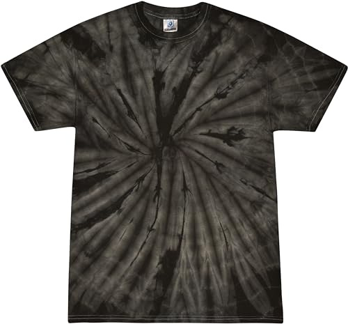 Colortone 100% Cotton Spider Tie Dye T-Shirt for Women and Men, Medium, Spider Black