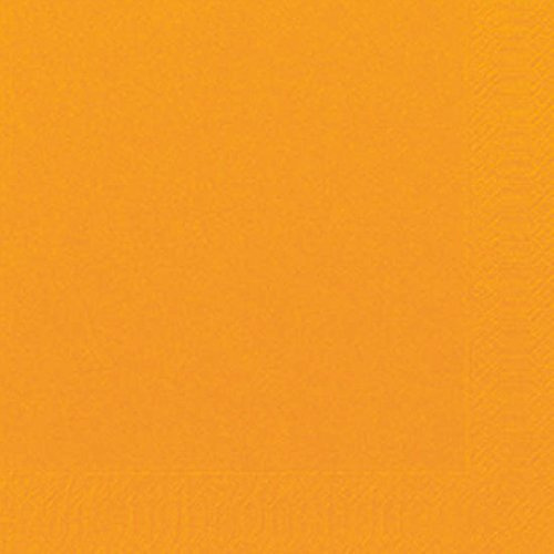 Duni Servietten 3lagig aus Zelltuch Uni orange, 33 x 33 cm, 1/4 Falz, 250 Stück