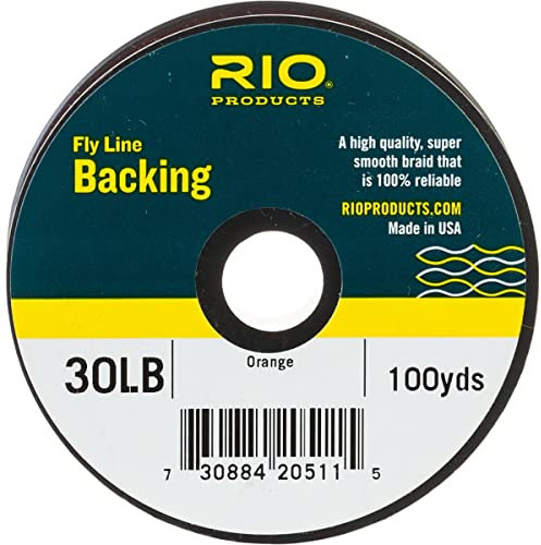 RIO PRODUCTS Unisex-Erwachsene Zubehör Fliegenschnur-Rückseite, Dacron, 9 kg, 90 m, Orange, 20LB