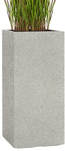 Pflanzwerk® Pflanzkübel Tower Granit Grau 50x23x23cm *Frostbeständiger Blumenkübel* *UV-Schutz* *Qualitätsware*