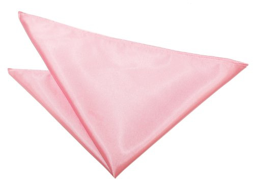 DQT Mens Plain Satin Wedding Suit Pocket Square - Baby Pink