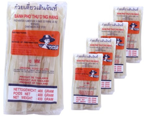 Farmer - 10mm breite Asia Nudeln - 5er Pack (5 x 400g) - Thai Reisnudeln