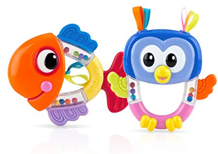 Nuby Rattle Pals Beißring Rassel, sortiert, 1 Stück