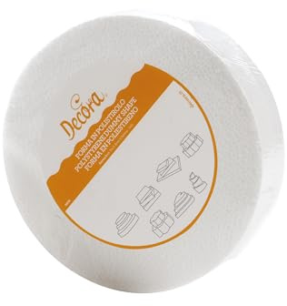 Decora 0173831 Runde Polystyrol-Basen, für Übungen und für die Anfertigung von perfekt aussehenden, mehrstöckigen Torten, Grosse Ø 20 X H 20 cm, Beige