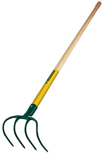 Leborgne, Croc à Fumier, 4 dents, Largeur: 21 cm, Manche: 130 cm, Acier Forgé et Trempé, Manche Bois Certifié PEFC 100%, Croc à fumier pour griffer, aérer, niveler, briser les mottes de terre