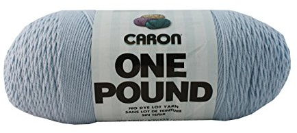 Caron One Pound Solids Yarn, 16oz, Gauge 4 Medium, 100% Acrylic - Sky Blue- For Crochet, Knitting & Crafting ( 1 Piece )