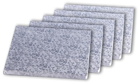 Cake Company Tortenplatte Quadrat 46x46 cm | 5 Stück | Cake Board quadratisch | auch für Dicke und mehrstöckige Torten | hochwertige Alukaschierung | 10mm dick