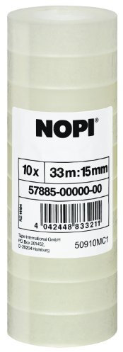 tesa Nopi Klebefilm, transparent, 10 Rollen, 33m x 15mm