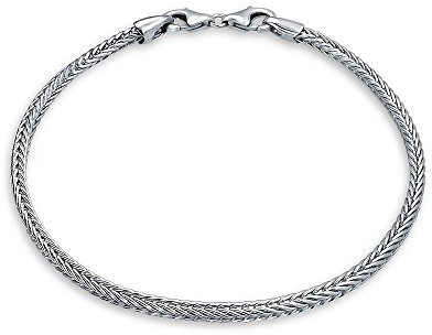 Einfache .925 Sterlingsilber Kette Fuchsschwanz Weizen Armband Für Starter Charme Passt Europäische Perlen Für Frauen 8 Zoll
