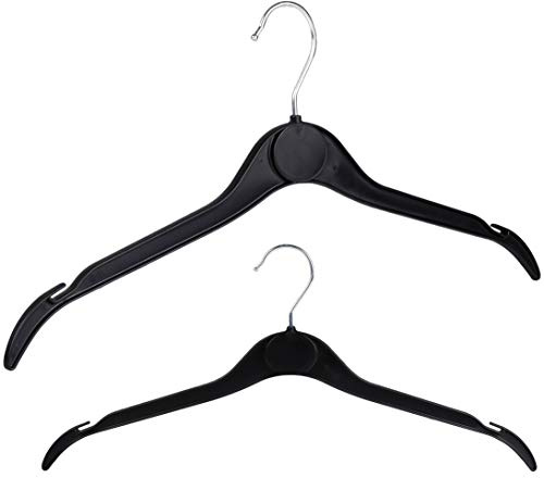 The Hanger Store 20 Black Plastic Coat Hangers for Tops, Dresses & Shirts