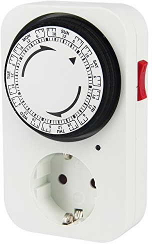 Electraline 59504 Programador Timer Manual semanal, Color Blanco