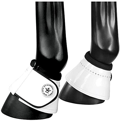 Pfiff 101760 Springglocken Telde, Lack-Optik Strassbesatz, Hufglocken Sprungglocken, Weiß M