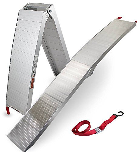 MS-Point Motorradrampe Klappbar Alu bis 340Kg Traglast Geschlossen Grau