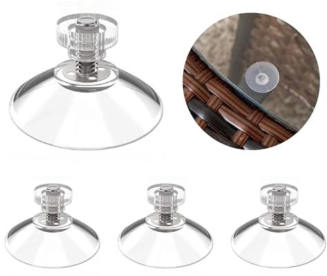 Clear 52mm Suction Cups with M4 10mm Screws & Nuts (4 Pack) – Heavy-Duty PVC Suckers for Secure Mounting, Versatile Use – Strong Adhesion, Easy Install – Perfect for Home, DIY, and Craft Projects