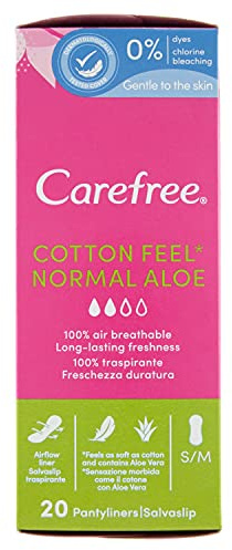 Carefree Aloe protector-slip atmungsaktiv Aloe vera-contains natur 5 Vorteile von Frische 20 Stück)