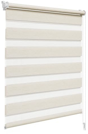 WOLTU Doppelrollo Klemmfix ohne Bohren 90x150 cm, Holzlook Buche | Duo Rollos für innen Fenster & Tür, Zebrarollo Lichtdurchlässig Fensterrollo Seitenzugrollo Verdunkelnd, Stoffbreite 87 cm
