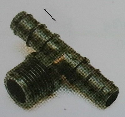 10 pezzi 16 MM X 3/4 X 16 MM - T 90° RACCORDO PORTAGOMMA E FILETTO IRRIGAZIONE GIARDINO 14030
