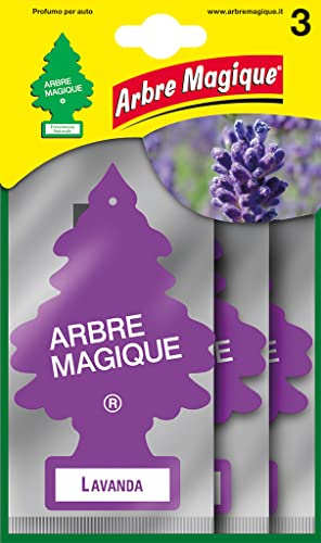 Arbre Magique, Parfum de Voiture, Parfum Lavande, durée jusqu'à 7 semaines, fabriqué en Italie, Format Multipack de 3 pièces