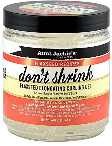 Aunt Jackie's Don't Shrink Flaxseed Elongating Curling Gel, 15 oz by Aunt Jackie's