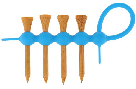 Generic Gummi Mini Golf Tees Halter Werkzeugträger Clip + 4pcs Holz Golf-Tees