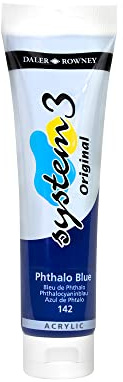 Daler-Rowney System 3 Acrylfarbe, Tube, 150 ml Tube – Phthalo Blau