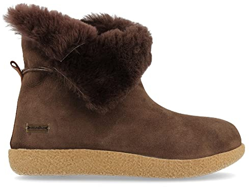 HAFLINGER Lammskinn läder tofflor Lemmi unisex stövlar, kaffe, 45 EU
