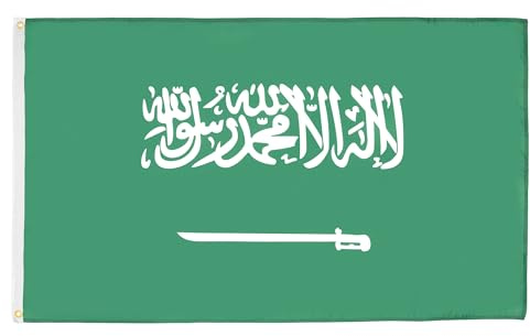 AZ FLAG - Saudiarabiens Flagga 150 x 90 cm - 100% Polyester Med Integrerade Metallöglor - 110 g - Högkvalitativ