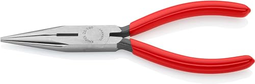 KNIPEX Flachrundzange mit Schneide, 25 01 160 | Radiozange mit Kunststoff überzogen 160 mm