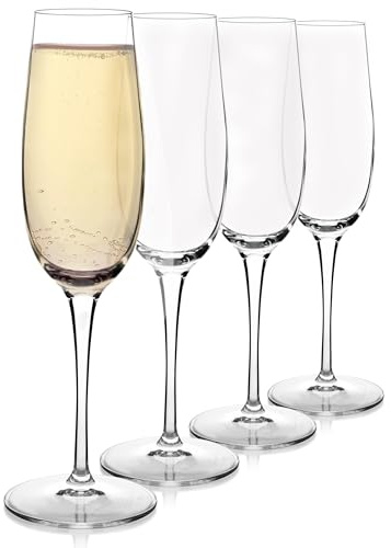 Luigi Bormioli Crescendo Champagne Flutes, 8.25 Oz - Clear, Set of 4