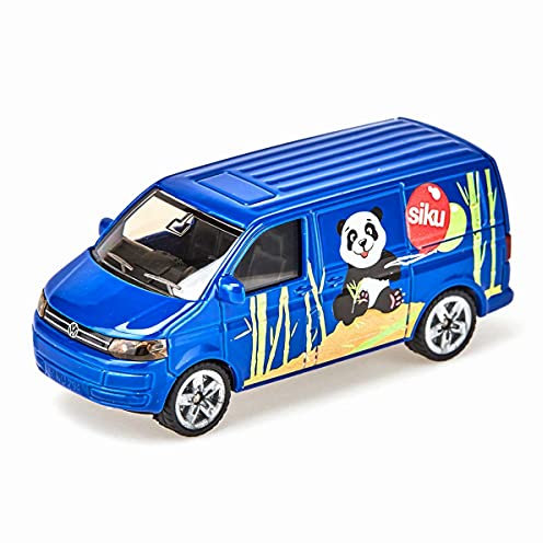 siku 1338, VW Transporter, Metall/Kunststoff, Blau, Öffenbare Heckklappe, Spielzeugauto für Kinder