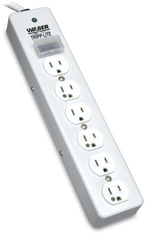 TRIPP LITE Hospital-Grade Surge Protector Medical Power Strip, 6 Outlets, Right-Angle NEMA 5-15PHG Plug, 10 Foot / 3M Cord, 1050 Joule Protection (SPS610HGRA)