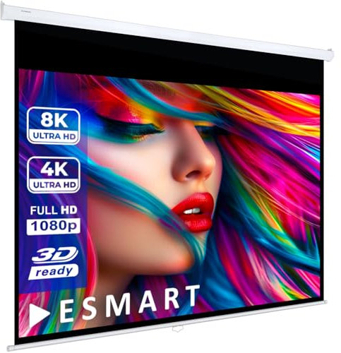 ESMART Professional MIROLO Rollo-Leinwand 322 cm Bild 305 x 229 cm (150) 4:3 | Heimkino Beamer Projektionsleinwand Rollo Leinwand LCD LED