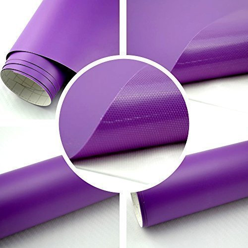 TipTopCarbon 6,57€/m² Autofolie Matt Lila 30m x 1,52m Auto Folie BLASENFREI mit Luftkanälen 3D Flex