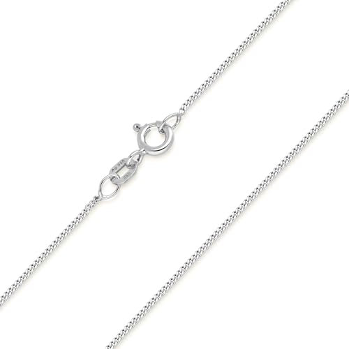 MATERIA Schmuck feine 925 Silber Panzerkette 1mm - Damen Halskette silber in 40-120 cm verfügbar #K32, Länge Halskette:50 cm