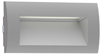 ledscom.de Lampada da incasso a parete LED ZIBAL, downlight per esterni, IP65, grigio opaco, 140 x 70 mm, 3,3 W, 209lm, bianco caldo