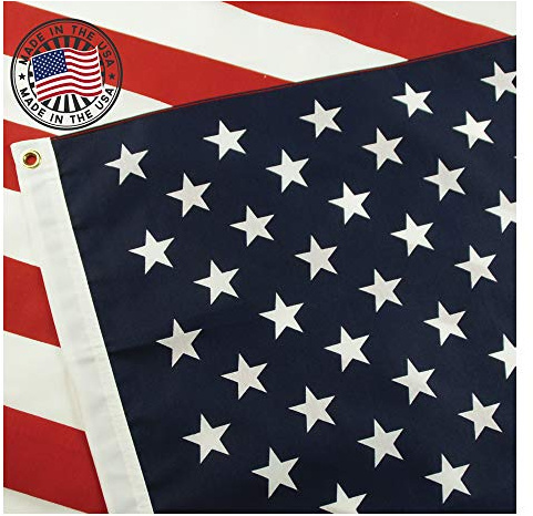Grace Alley American Flag 3x5, Made in the USA, Outdoor UV Fade Resistant, Waterproof, Vibrant Color, Long Lasting Polyester Cotton Blend with Brass Grommets