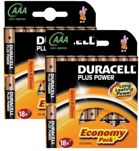 Duracell Plus Power MN2400 Alkaline AAA Batteries - 36-Pack