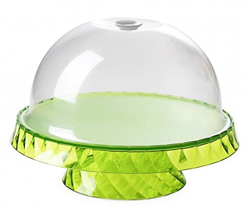 Montefioredesign - Alzata Per Dolci E Frutta Diametro 36Cm Con Campana Colore Verde