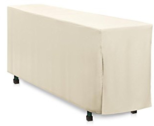 Biertischhusse 200x50 cm Creme Polyester Bodenlang - Pflegeleicht, Bügelarm bis Bügelfrei, Qualität Made in EU