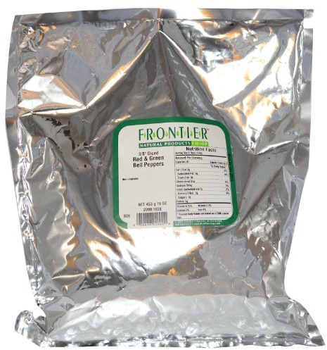Frontier Co-op Bell Peppers, Red and Green, 3/8 Diced, Kosher | 1 lb. Bulk Bag | Capsicum annuum