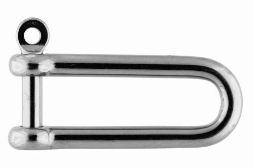 Edelstahl Schäkel lange Form mit unverlierbarem Bolzen ¨ 10 mm, A4 AISI 316